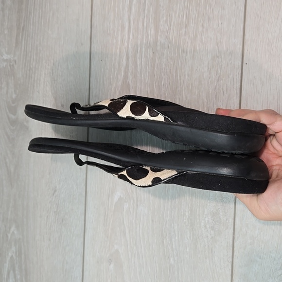 Vionic Women Selena w Orthaheel Thong Leather Hair Sandals Slide shoes sz 8 - Picture 8 of 9